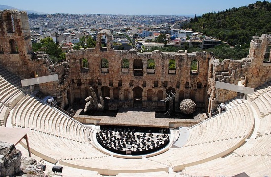 Ice sculpture replica of Odeon of Herodes Atticus presented at China’s Harbin Ice Festival